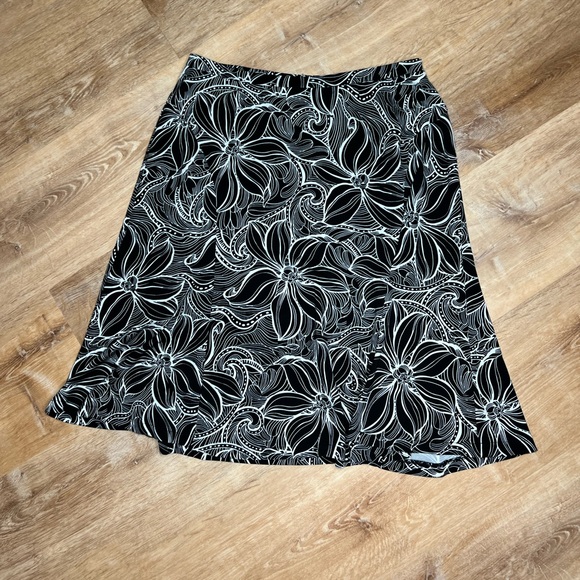 Talbots Dresses & Skirts - Floral Black and White Skirt